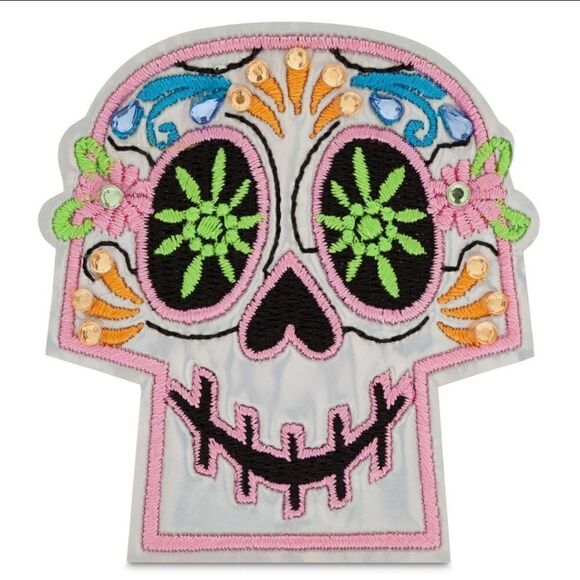Disney Parks Coco Dia de Muertos Skull Candy Sugar Patch Embroidered Stones New - Picture 2 of 2